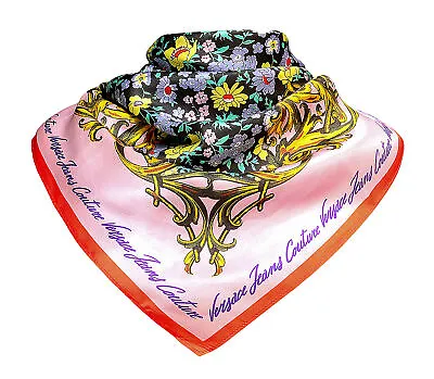 Versace Jeans Couture Baroque Floral Multicolor Pure Silk Scarf • $119.99