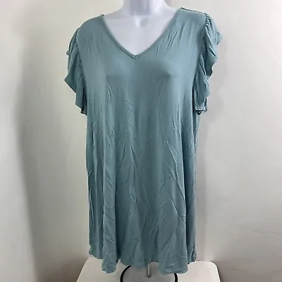 Time & Tru T Shirt Womens Maternity Medium Short Sleeve V Neck Lightweight Rayon • $11.99