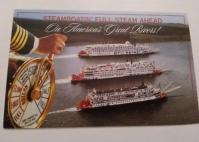 1 Steam Boating FULL STEAM AHEAD! Post Card • $5.99