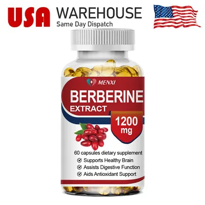 Berberine HCL Extract Supplement High Potency 1200mg Healthy Cholesterol Caps • $11.27