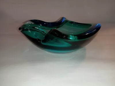 Vintage Aqua Turquoise Blue Murano Thick Art Glass Bowl/Ashtray • $29.95