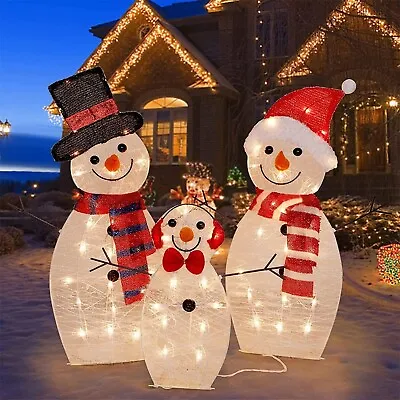 Christmas Snowman Outdoor Yard Decoration Xmas 20 LED Light Up Outdoor Yard • $12.59