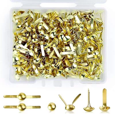 200 Pcs Split Pins Metal Paper Fasteners Mini Brads 4.5mm X 8mm Round Scrapbo • £4.58