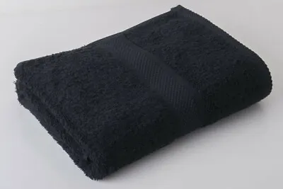 3 X Black Large Towel 100% Egyptian Cotton Hairdressing Towels Salon 90x140cm • £24.99