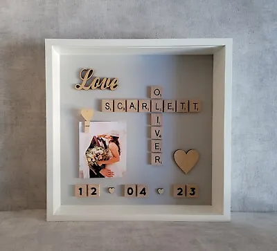 6. Scrabble Picture Frame Couples Love Valentines Engagement Wedding Anniversary • £21