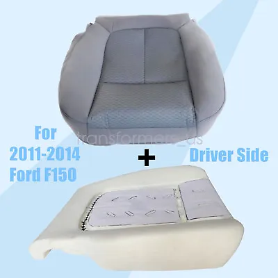 For FORD F-150 2011-2014 DRIVER BOTTOM SEAT COVER STEEL GRAY & Foam Cushion • $104.99