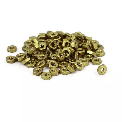 M2 Brass Machine Screw Insert Lock Hex Hexagon Nut Fastener 100pcs • £5.36