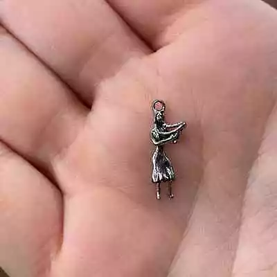 Vintage 925 Sterling Silver Hula Dancer Hawaiian 3D Pendant Bracelet Charm • $15.99