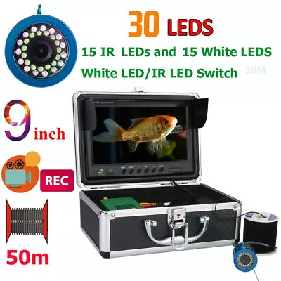 9  50M Depth Fish Finder Underwater Fishing Camera White Light Infrared Leds DVR • $212.28