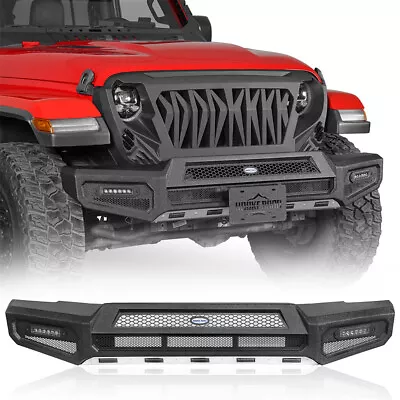 Front Bumper W/ Led Lights Fit 2018-2024 Jeep Wrangler JL & 20-24 Gladiator JT • $279.89