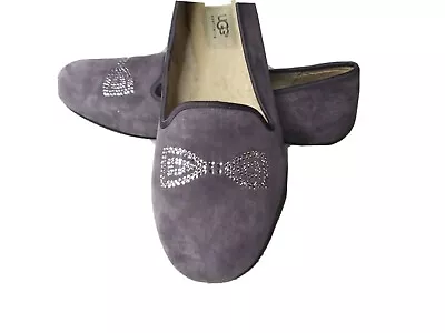 UGG  Alloway Shoes Womens 9.5  Crystal Bow Flats. Purple Suede  • $33.15
