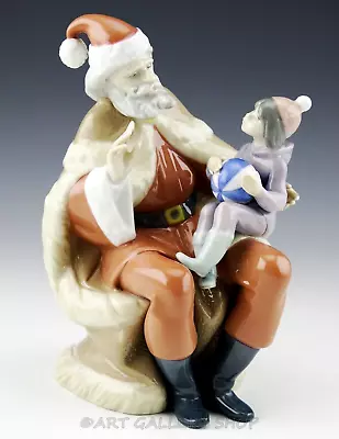 Lladro Figurine A CHRISTMAS WISH SANTA CLAUS WITH BOY CHILD #5711 Retired Mint • $152.10