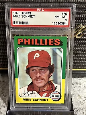 1975 Topps #70 Mike Schmidt Phillies HOF PSA 8 - NM/MT • $178.88