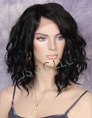 Human Hair Blend Full Lace Front Wig Mono Part Heat OK Black NWT 1 RHZ • $89.94