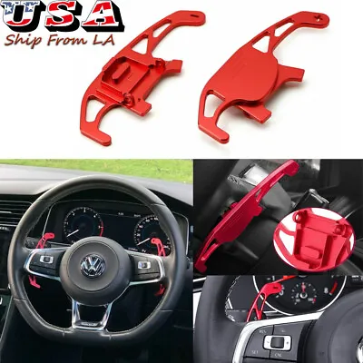 2pcs Red Steering Wheel Paddle Shifter Extension For 2015+ VW Golf GTI MK7 DSG • $27.99