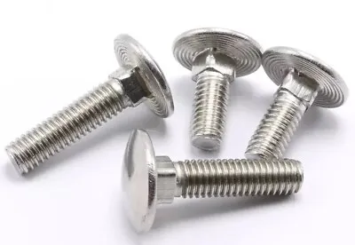 M8 8mm A4 Stainless Marine Grade Coach Bolts Cup Mushroom Square Carriage Bolts • £8.46