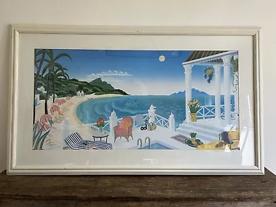 Thomas McKnight Crescent Bay Paper Poster Print In FrameMica Wooden Frame 56x33 • $249