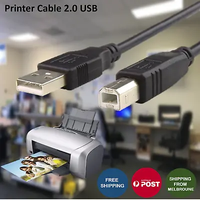 $4.65 • Buy Universal Printer Cable USB 2.0 Type A Male To B For Brother Epson Canon Scanner