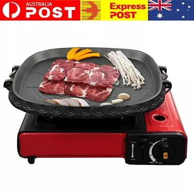 Grill Plate Non Stick Pan Portable Gas Korean Coating BBQ Stove Hot Plate • $32.49