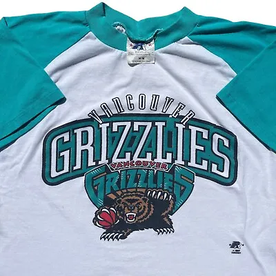 Vintage 90's Vancouver Grizzlies T-Shirt Youth Medium NBA Basketball • $34.95