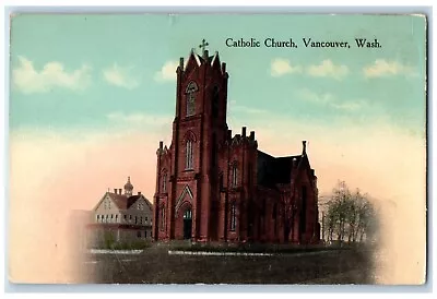 C1910 Exterior View Catholic Church Building Vancouver Washington WA Postcard • $14.98