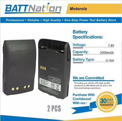 2x 7.4V 2000mAh Li-ion Battery For Motorola JMNN4023 JMNN4024 PRO5150 PRO7150 • $55.45