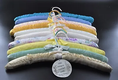 Vintage And NonVintage Padded Lingerie Hangers Set Of 10 Pastel Satin Velvet 16  • $20