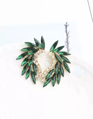 Crystal Sparkle Fanned Fan Gem Earrings Stud Statement Zara Blogger NEW UK • £4.50