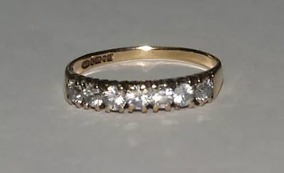 9ct Yellow Gold Cubic Zirconia Dress Ring Size N • £49.99