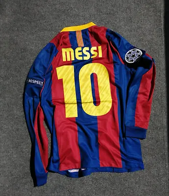 Messi Jersey 10 Jersey 2010-2011 Barcelona Champions League Final Long Sleeve • $72.98