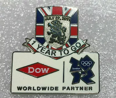 2012 London Olympics 1 Year To Go British Flag DOW Sponsor Olympic Pin • $6.99