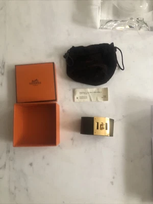 $499 • Buy Hermes Kelly Leather Cuff Bracelet