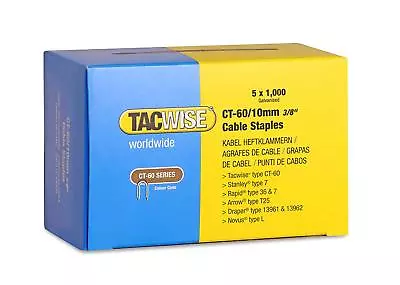 Tacwise CT-60 10mm (3/8 ) Cable Staples For Staple Tacker Gun Box Of 5000 (0354) • £21.95