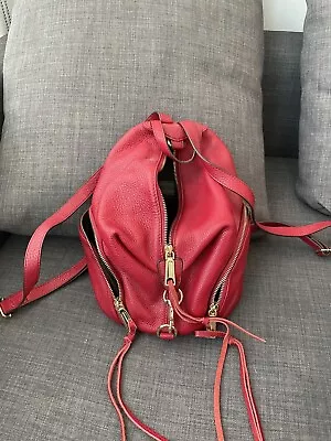 Authentic Rebecca Minkoff Mini Julian Leather Backpack Scarlet With Dustbag • $70