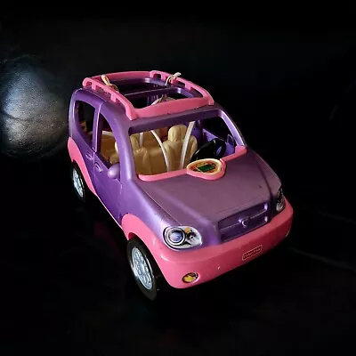 RARE 2004 Fisher Price Loving Family Purple Pink SUV Van Car Vehicle Sound Music • $25