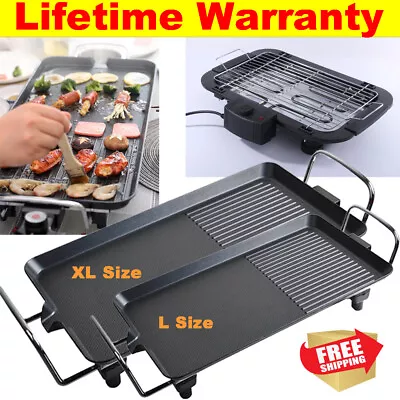 £22.23 • Buy Large Table Top Electric Barbecue Grill Smokeless Non Stick Cooking Flat Plate