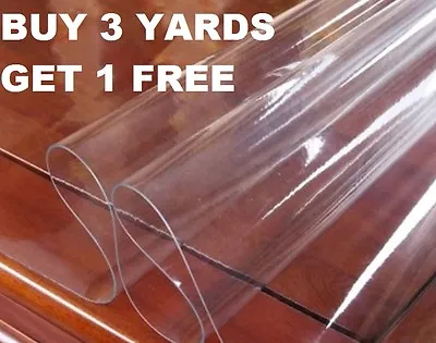 £4.25 • Buy Clear Plastic Waterproof Tablecloth Vinyl PVC Waterproof Fabric Material Instock