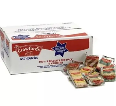 Crawfords Mini Packs 100 Biscuits - 3 Biscuits Per Pack 6 Varieties • £23.95