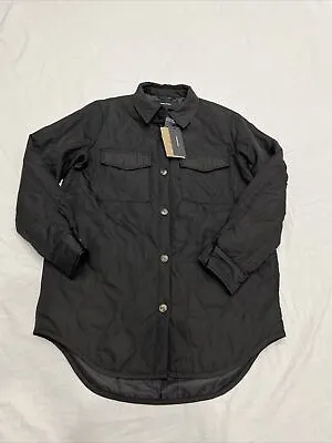 Vero Moda Coat Simoneloa Quilted Shirt Jacket Black Sz S NEW NWT • $16.96