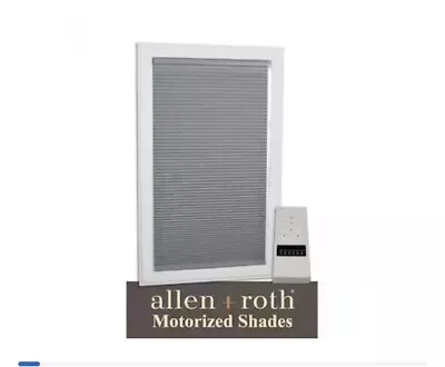 Allen + Roth 35-in X 72-in Gray Blackout Cordless Motorized Cellular Shade • $60