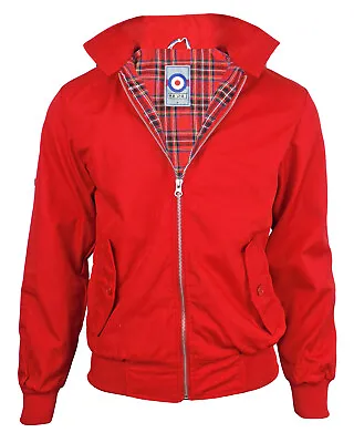 Mens Classic Mod Coat Jacket Tartan Union Lining Retro Scooter Vintage Bomber • £14.95