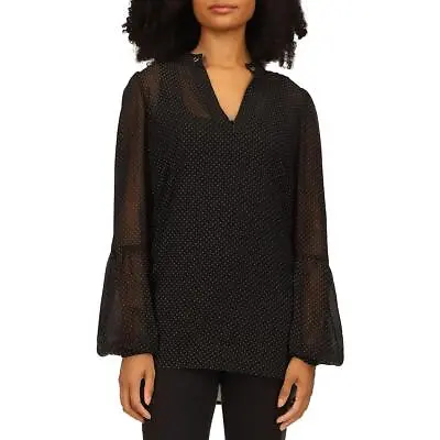 MICHAEL Michael Kors Womens Metallic Chiffon Blouse Tunic Top Shirt BHFO 8098 • $22.99