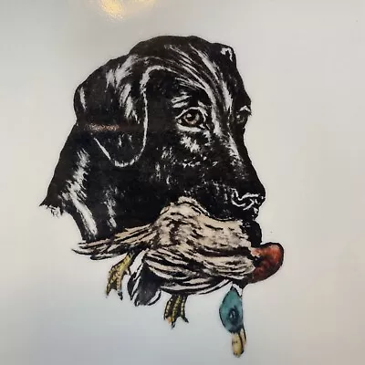 Framed Tile Black Labrador Lab￼ Dog Hunting Duck 7”x7” Vintage • $16.95