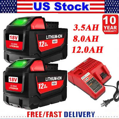 Battery For Milwaukee For M18 18V 12.0AH Extended Lithium 48-11-1890 / Charger • $109.89