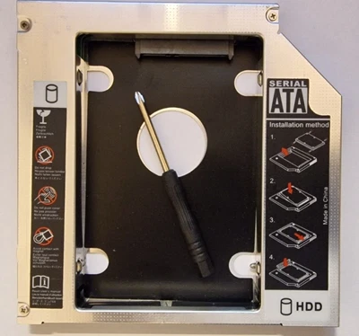 £9 • Buy Universal SATA To PATA IDE 2nd HDD SSD Caddy For 12.7mm CD DVD-ROM  Optical Bay