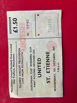 Rare Ticket For Historic Man United Game In 1977 • £10