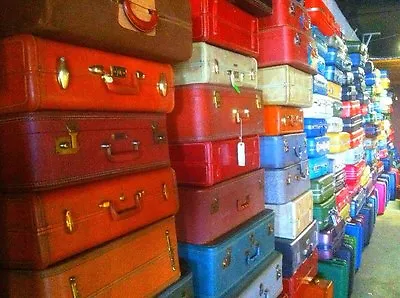 Vintage Suitcase Luggage Lot Samsonite Trunk Leather Old Retro Hard Multiple Mod • $69.95