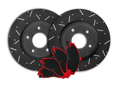 DIMPLED & SLOTTED FRONT Disc Rotors & PADS Fits HOLDEN Torana HB LJ 4Cyl 1969-72 • $314.57