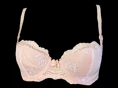 Simone Perele Paris French Imported Vintage Bra 34 Peach • $22.50