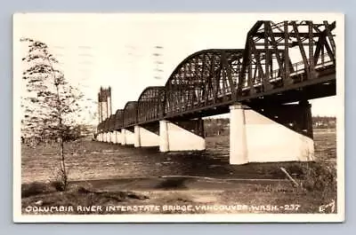 Columbia River Bridge VANCOUVER Washington RPPC Portland Oregon Photo 1937 • $14.99